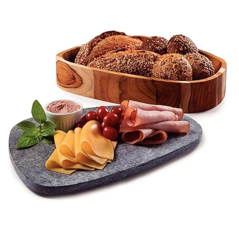 Bowl Tramontina Concreta em Madeira e Tampa em Pedra Sabão Polida