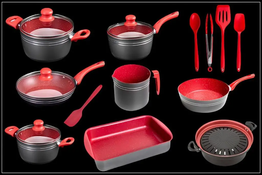 red-silver conjunto de panelas