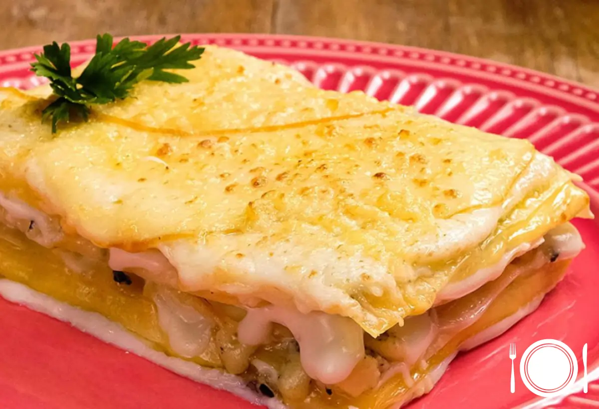 Lasanha de Quatro Queijos na Panela de Ferro