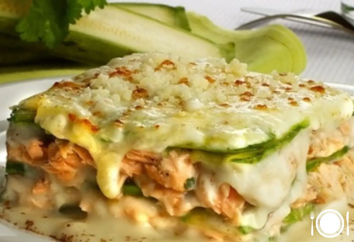 Lasanha de Frango com Abobrinha na Panela de Ferro