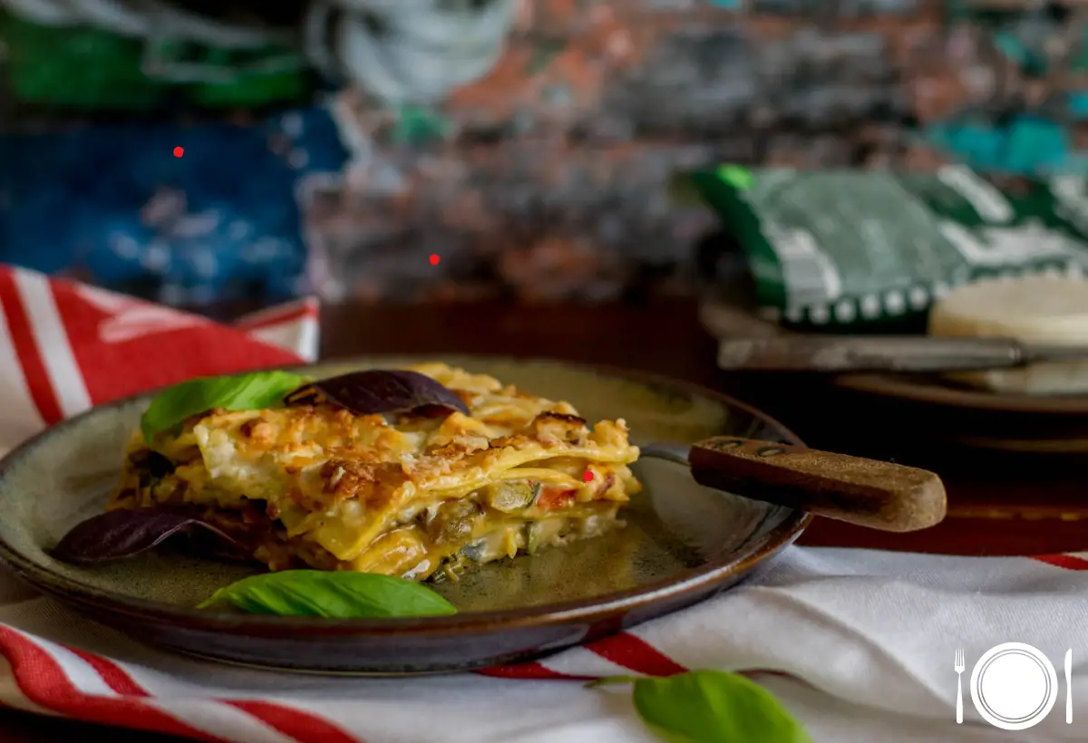 Lasanha de Cogumelos com Queijo de Cabra na Panela de Pedra