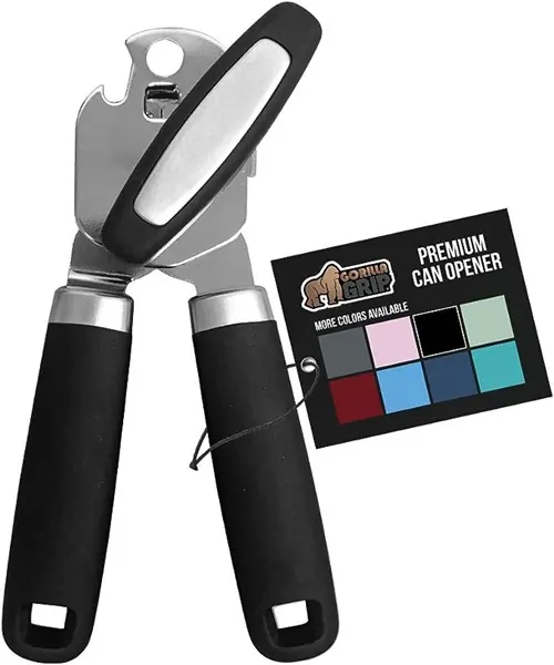 Gorilla-Grip-Abridor-de-lata-manual-de-borda-lisa-de-aco-inoxidavel-resistente-original