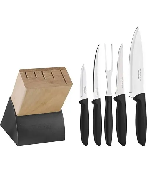 Jogo-Facas-6-Pecas-Plenus-com-Cepo-Tramontina-Cutelaria