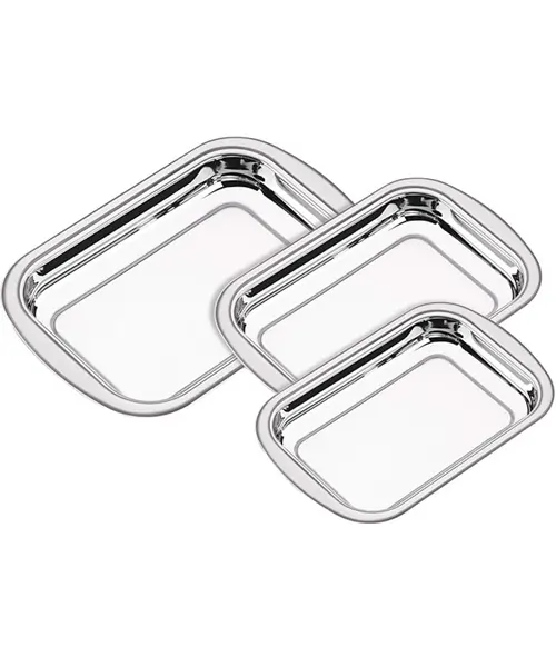 Jogo de Assadeiras Aço Inox com 3 Peças Tramontina Cosmos Prata