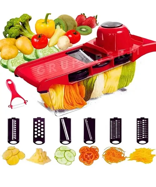 Mandoline-Cortador-de-legumes-triturador-de-alho-Ralador-Alimentos-Vegetais-Mandolin-Aco-Inox-Cozinha-Laminas-Frios-Recipiente-Profissional