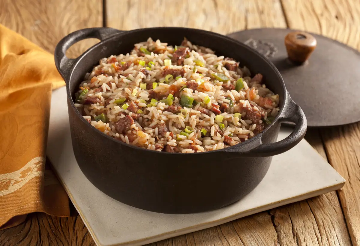 Arroz de Carreteiro na Panela de Pedra