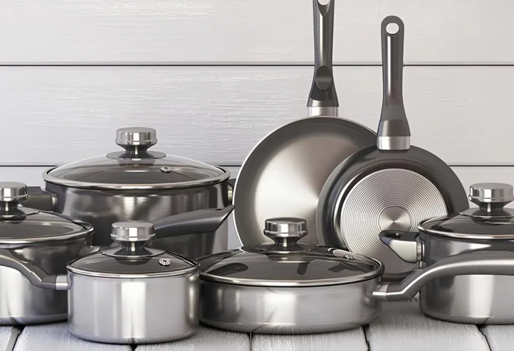 Jogo de panela de alumínio.