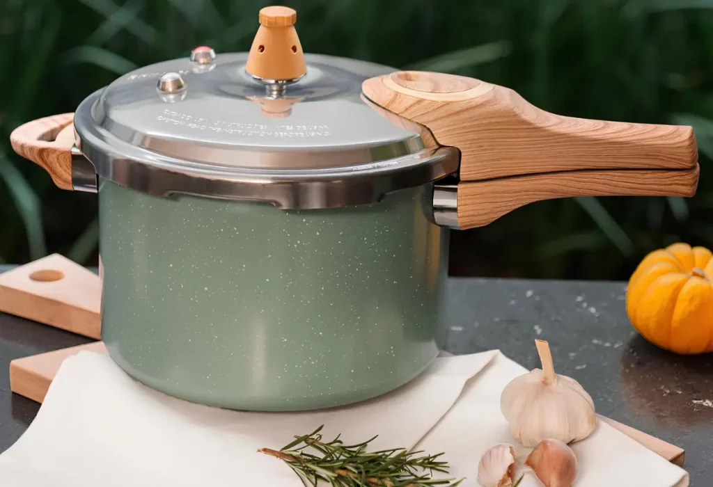 Panela de alumínio de pressão revestida.