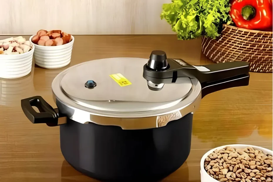 Uma panela de pressão de 4,5 litros.