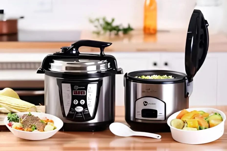 Duas panelas elétricas.