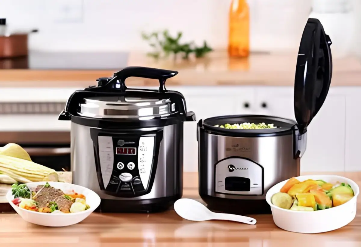 Duas panelas elétricas.