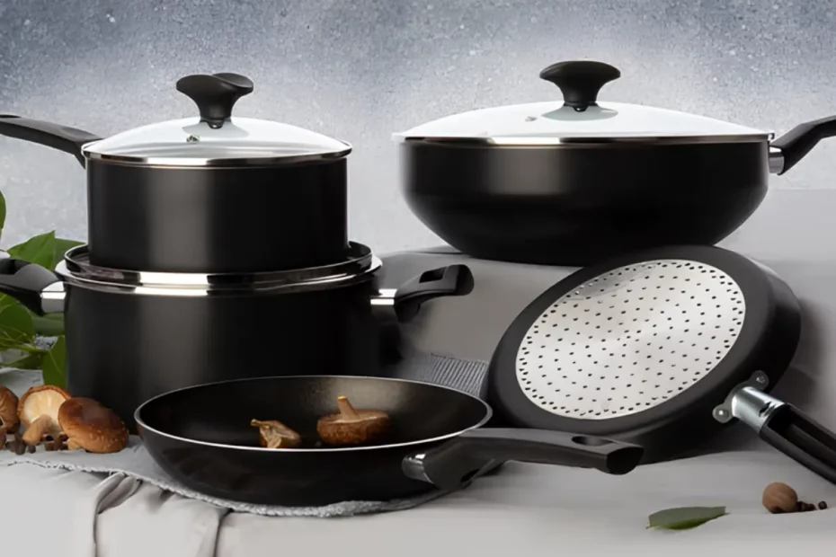 Jogo de panelas para fogão de indução.