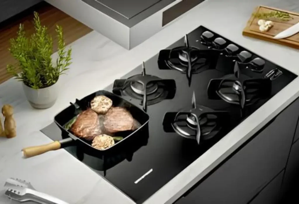 fogão por indução com panelas próprias.