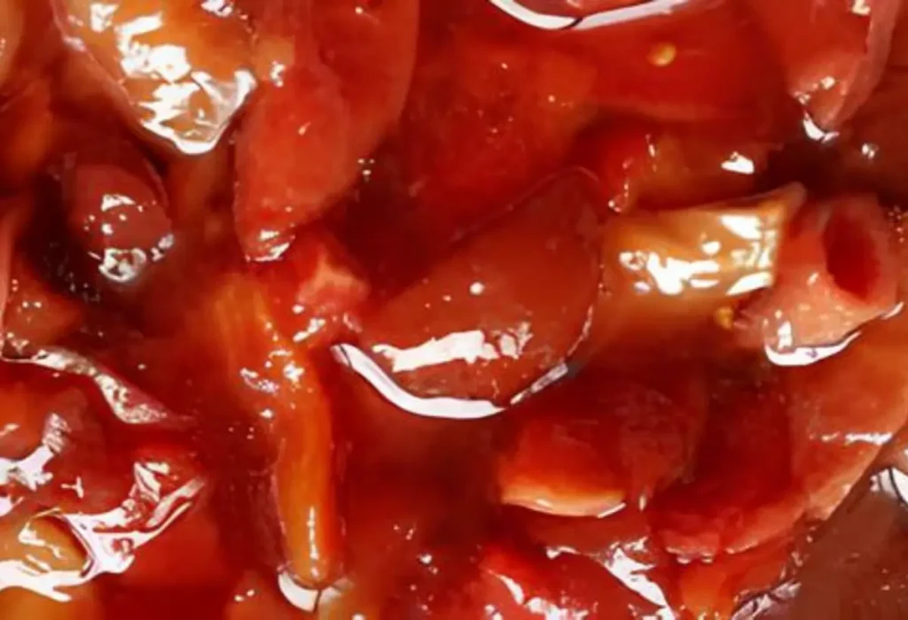 Um doce de goiabada em caldas feito na panela de pressão.