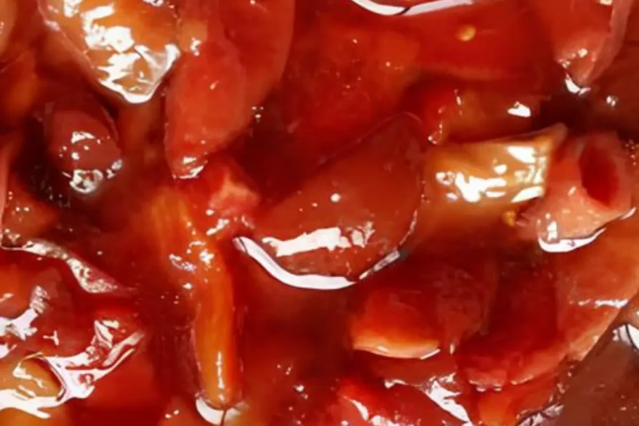 Um doce de goiabada em caldas feito na panela de pressão.