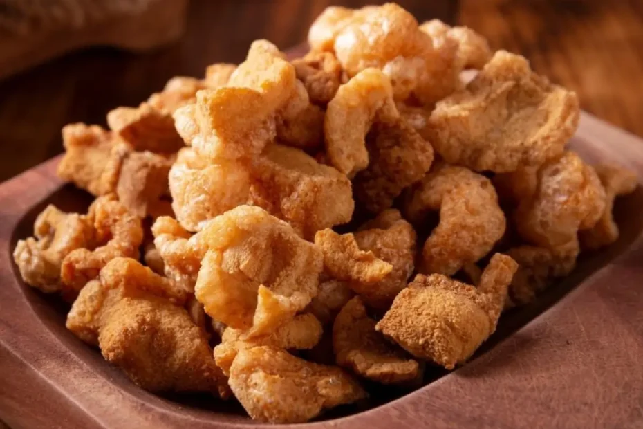 torresmo feito na panela de pressão pronto para ser servido.