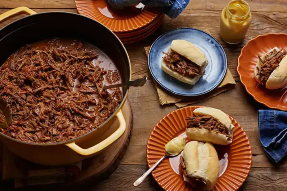 Carne desfiada feita na panela de pressão.