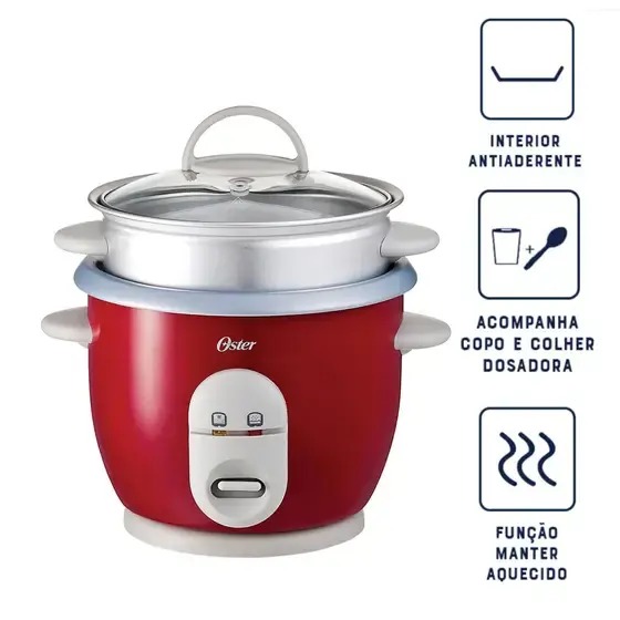 Panela Elétrica de Arroz Oster Facile Vermelho Vale a Pena Análise Completa 4