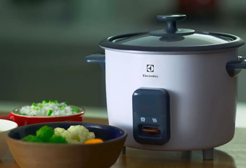 Uma panela elétrica de arroz.