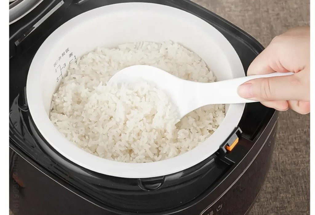 Uma panela de arroz elétrica.