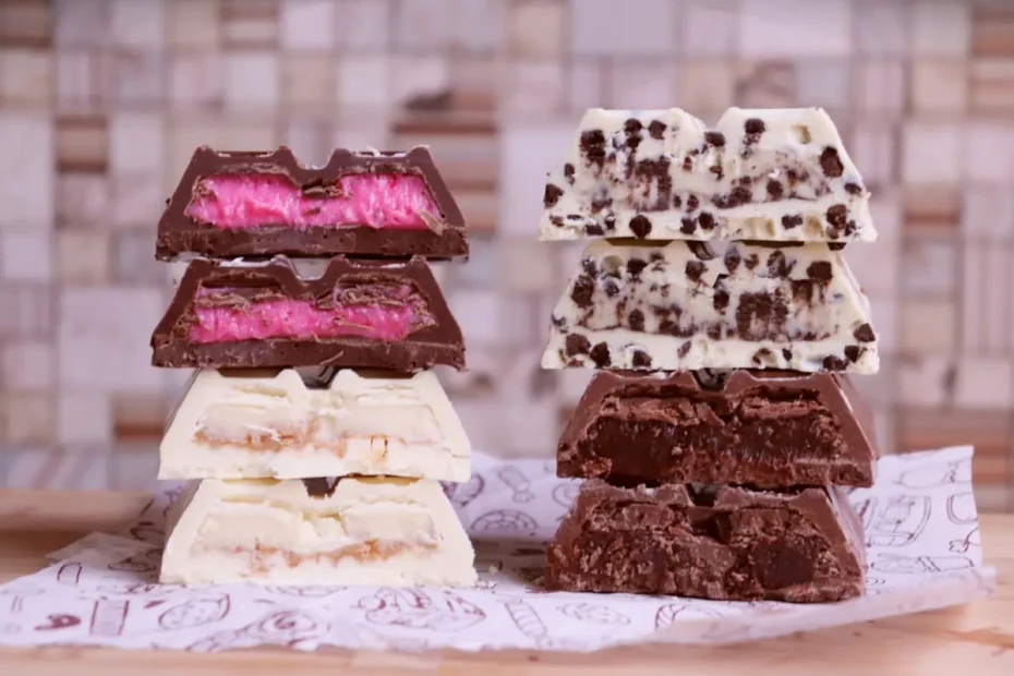 barras de chocolate caseira feitas em uma panela mexedora.