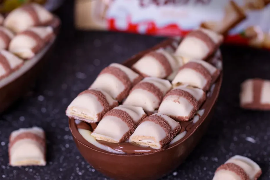 Um ovo de páscoa caseiro kinder bueno.