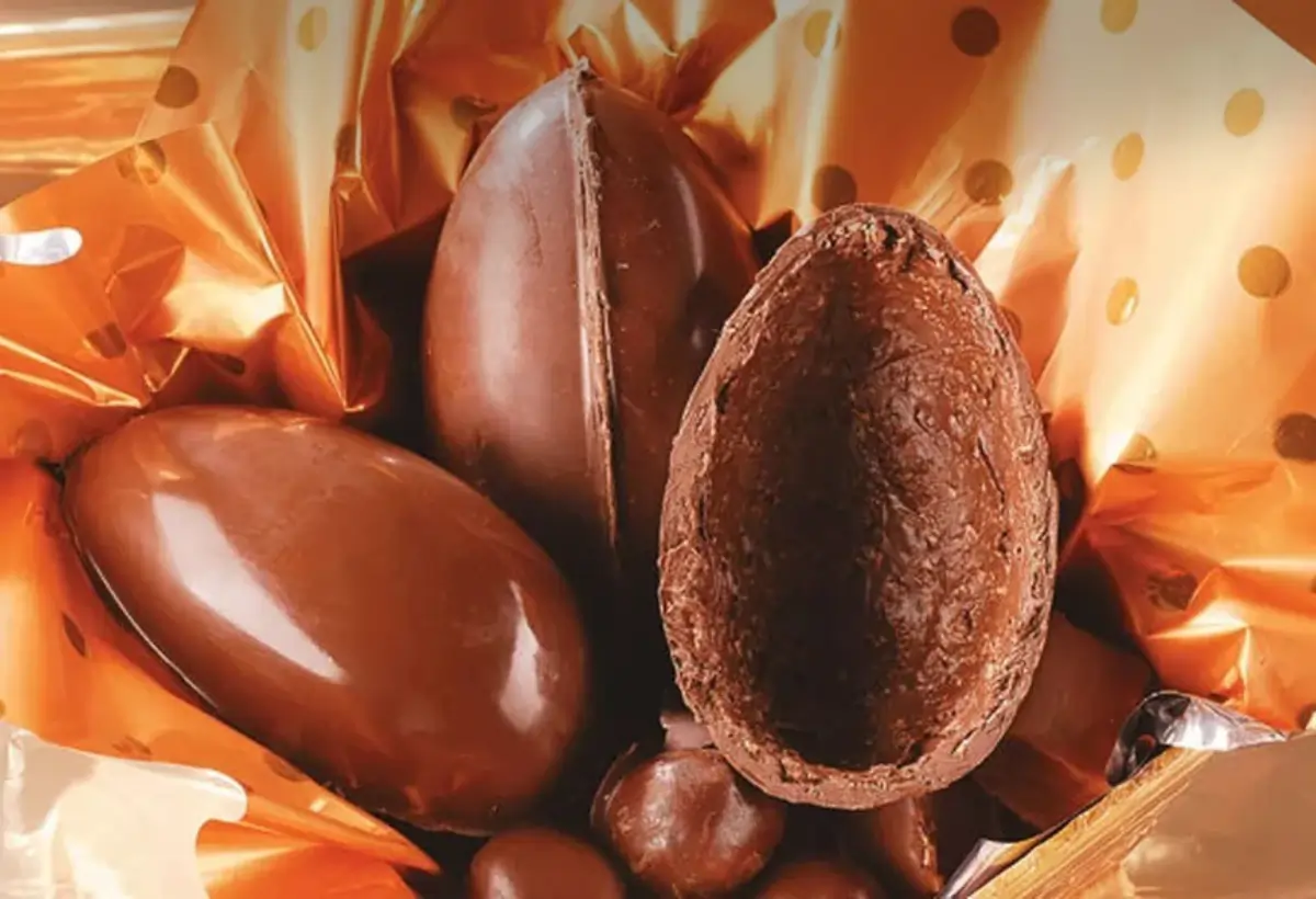 Cascas de ovo de páscoa crocante.