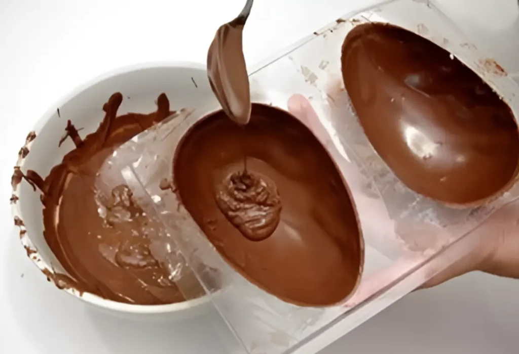cascas de ovo de páscoa de chocolate