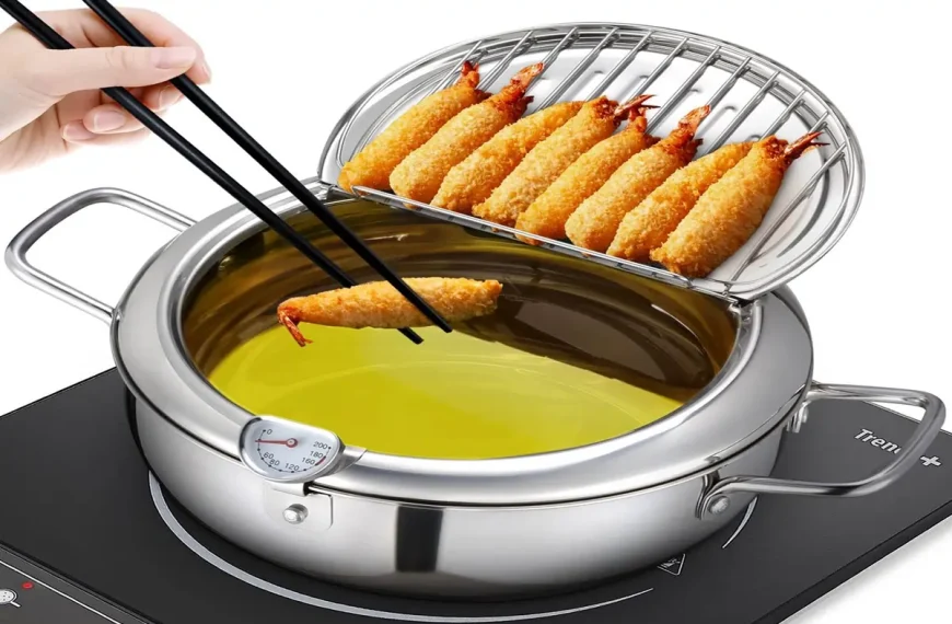 Panela de fritura japonesa descubra o segredo da crocância perfeita no seu tempurá 2